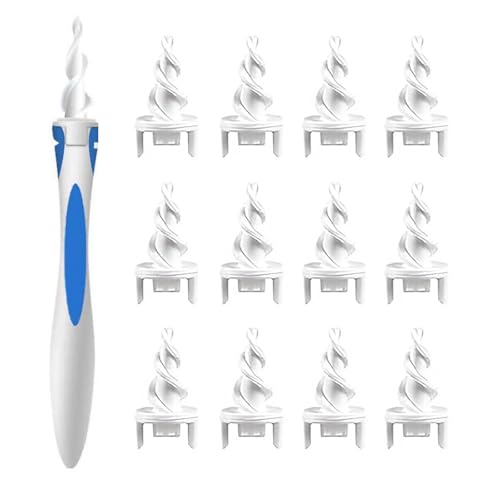 Ohrenschmalz Entferner,Q-grips Ohrenreiniger,Spirale Silikon Intelligentes Ohrenschmalz Entferner,360 Grad Spirale Silikon Ear Cleaning mit 16 Abwaschbaren Ersatzköpfen,für Erwachsene,Kinder