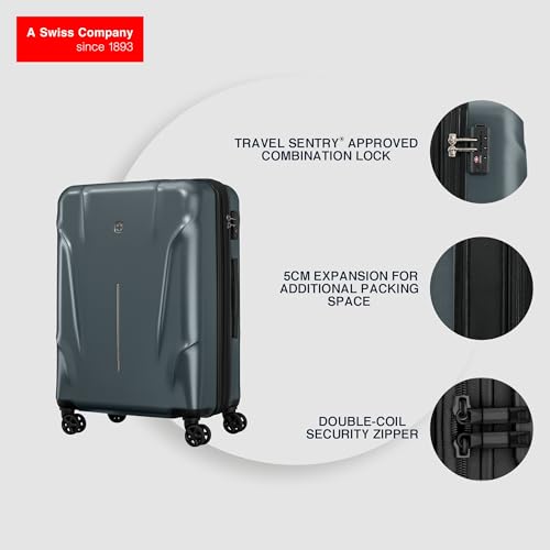 Image of WENGER, Ryon, Medium Hardside Check-in Suitcase, 75 litres, Shark, 653734, Swiss Designed