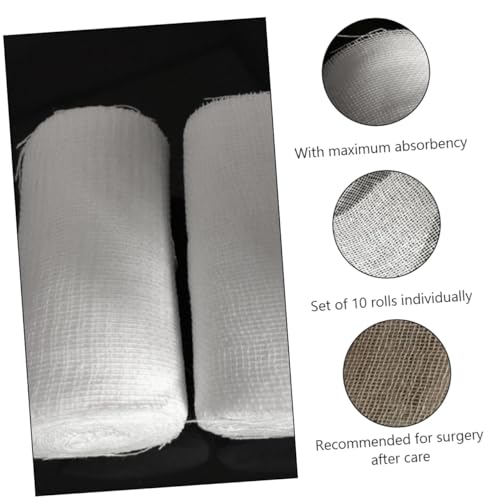 10 piezas de rollos de gasa para cuidado de heridas y postoperatorio, color blanco miniatura 5