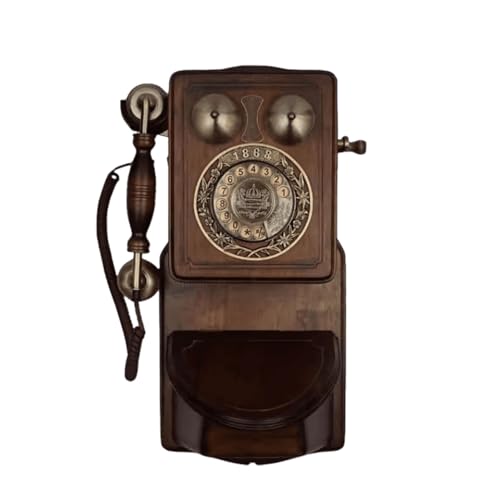 Téléphone mural rétro à cadran fixe vintage années 1868 filaire ancienne sonnerie