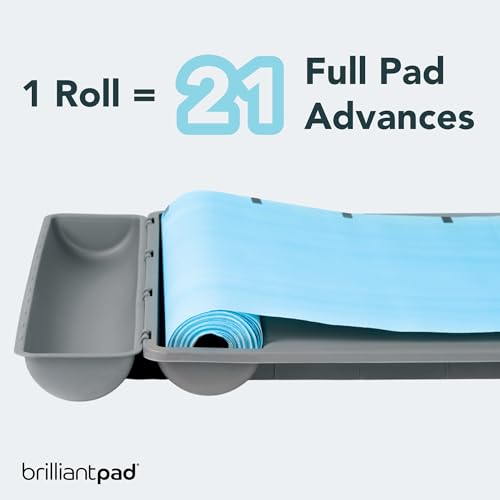 BrilliantPad Replacement Rolls for Self-Cleaning Dog Potty | Disposable Absorbent Pee Pad, Super Absorbent, Controls Odor | No Mess Training Puppy Pads for Dogs 25 lbs & Under | 2 Roll Pack - Thumbnail 3