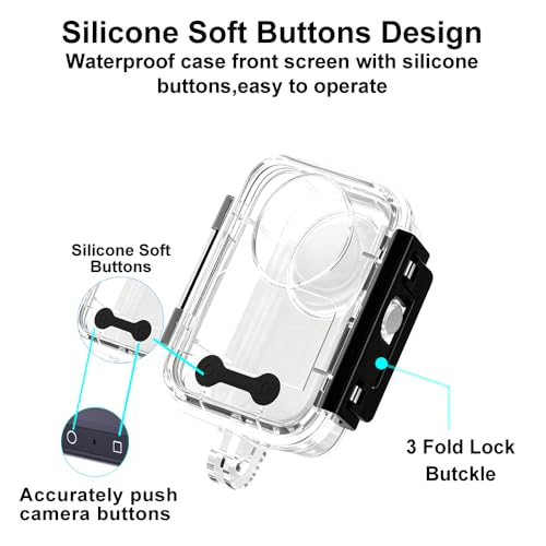 KETOPKIN Invisible Waterproof Case for DJI Osmo 360 Camera,45M/148FT Underwater Diving Housing Protection Shell with Bracket for DJI Osmo 360 Accessories