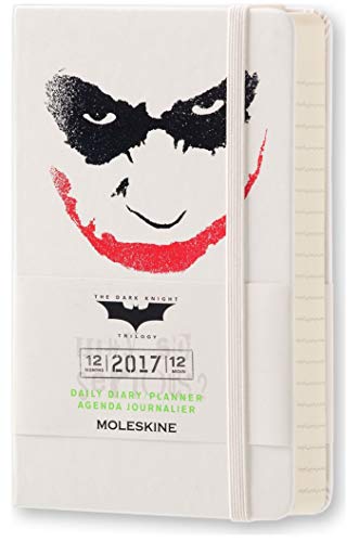 Moleskine 2017 Batman Limited Edition Daily Planner, 12M, Pocket, White, Hard Cover (3.5 x 5.5)