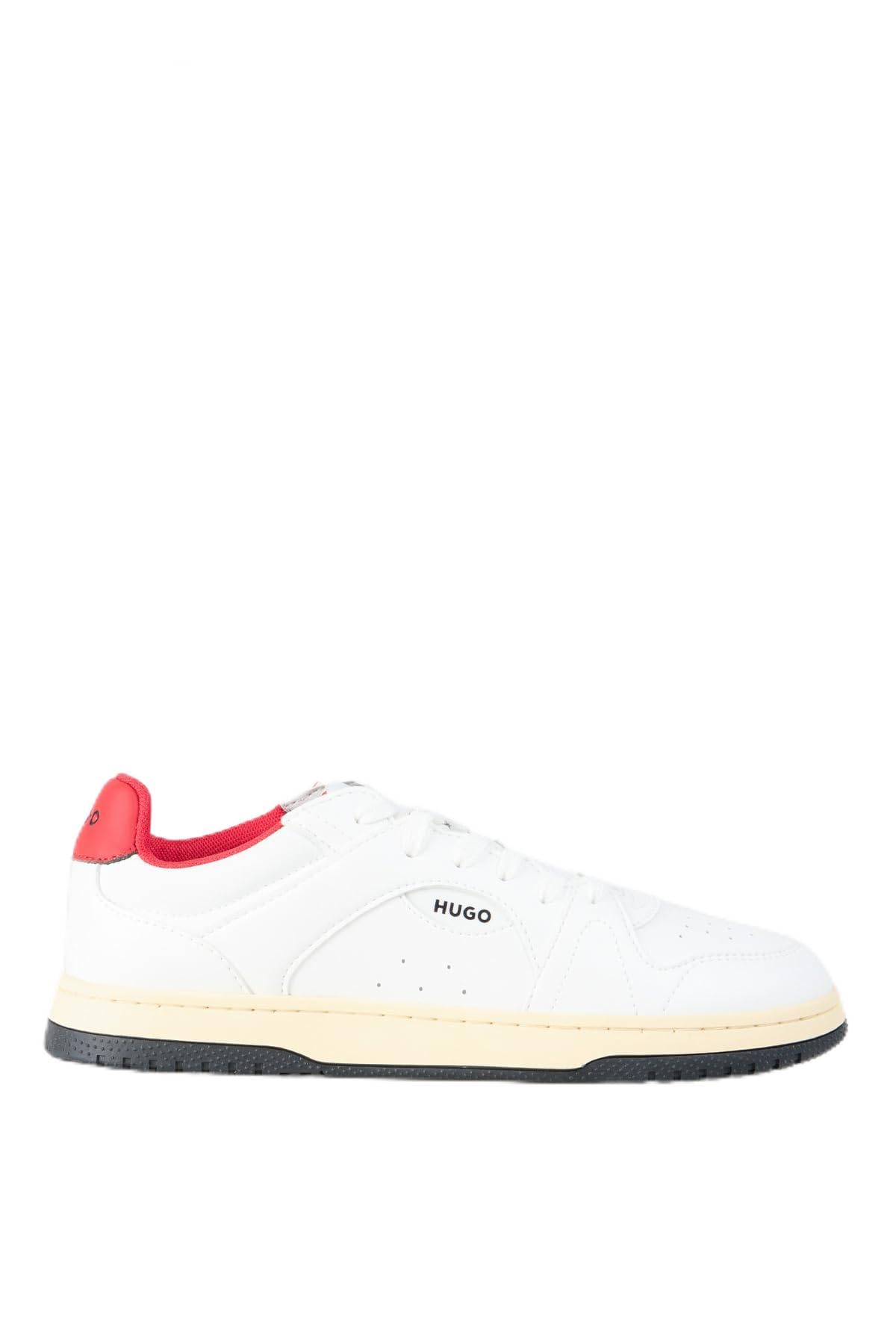 HUGO Herren Hadrian Tenn Schnür-Sneakers aus Kunstleder mit Logo-Details Größe