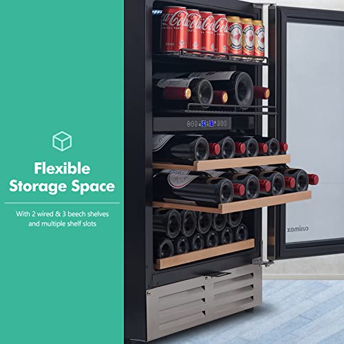 CUSIMAX-24-Inch-Wine-Cooler-Dual-Zone-Wine-and-Beverage-Refrigerator-Touch-Intelligent-Digital-37-64F-Upgrade-Wine-Cellars-Built-in-or-Freestanding-Wine-Fridge-for-Home-Office-Bar-Stainless-Steel