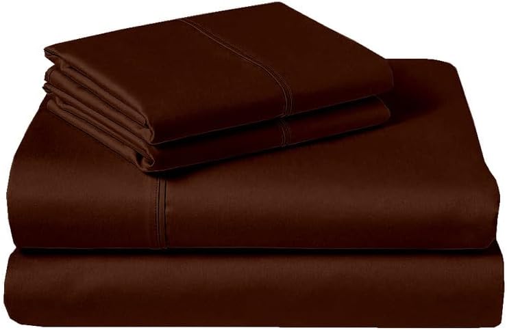 Rajlinen Rv Bunk Bed Sheets 32X80 – 100% Cotton RV Sheet Set, 4-Piece Fitted Sheets for Camper, Motorhome, Travel Trailer, Cot or Kids Bunk Beds, Deep Pocket, Fits Up to 8 Mattress, Chocolate Solid