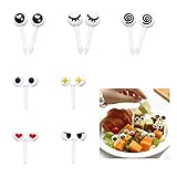 70 Pcs Eye Toothpicks Picks, Food Fruit Picks Forks, Bento Box Food Picks Mini Cute Cartoon Plastic Fruit Toothpicks for Kids Baby Shower Birthday Party Cake Decoration Supplies