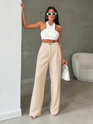 Image of Toochki Trousers for Woman Pants Women's Formal Office Korean | Black Track Pant | Straight | Cotton Spandex Stretchable Trouser | High-Waisted Bottom Wear
