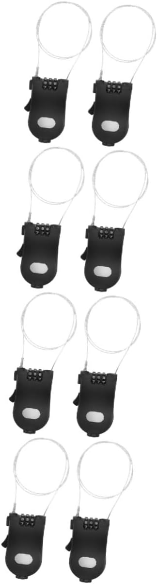 POPETPOP 4sets Steel Cable Lock Bike Lock Combination Mountain Bike Safety Password for Outdoor Use 2pcs*4