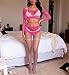 DITSONEO Sexy Lingerie for Women Naughty Fishnet Lingerie Set Bodysuit Outfits Teddy Babydoll Erotic Fishing net Women’s Outfits,Pink