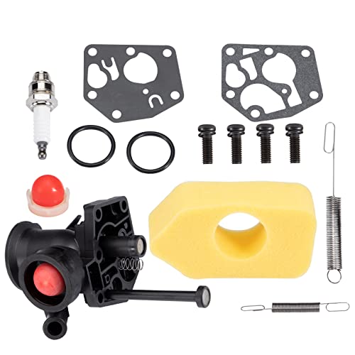 Miniatura 2 de Fanpayy Kit De Carburador Para Cortacésped Briggs Stratton Con Filtro De Aire, Tornillos, Muelle, Muelle, Bomba De Combustible, Bujía 499809 498809a 494406