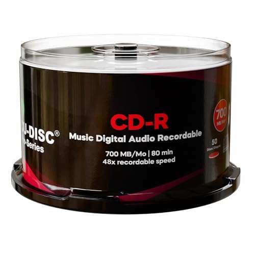 50 Pack ACU-DISC Pro-Series Music CD-R Digital Audio Recordable CD-R80 700MB 48x Speed 80 Min Real Time Mastering Blank Discs (18421)