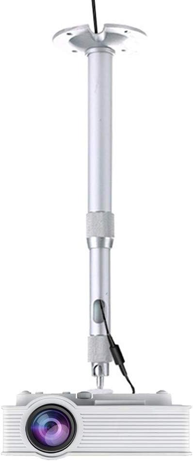 Wownect Projector Bracket [ 30-60cm ] Universal Aluminium Ceiling Mount 360° Degree Accessories Hanger Projector Holder Wall Mount for Security Camera - Silver