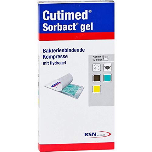 CUTIMED Sorbact Gel Kompressen 7,5x15 cm 10 St Kompressen