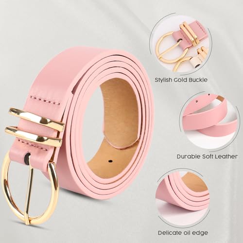 3 Pack Women's Belts Cute Belts for Women Faux Leather Skinny Belt for Jeans Dress and Pants2