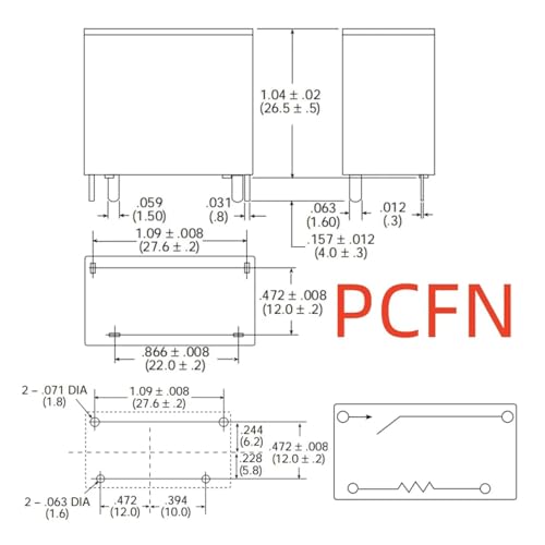 Relais PCFN-112D2M 12V 4 broches composant électronique d'origine - 2
