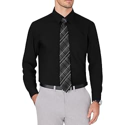 Camisa Elástica De Manga Larga Para Hombre, Camisa De Vtir Informal Elegante Con Boton Blancos Y Negros Sólidos, 2024 De 15,18 € | DHgate