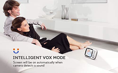 Baby Monitor, BOIFUN 3.2'' Baby Video Monitor with Camera and Audio LCD Screen 750mAh Rechargeable Battery Support VOX Night Vision Temperature Monitoring Two-Way Talk 8 lullabies for Baby/Elder/Pet - Thumbnail 2