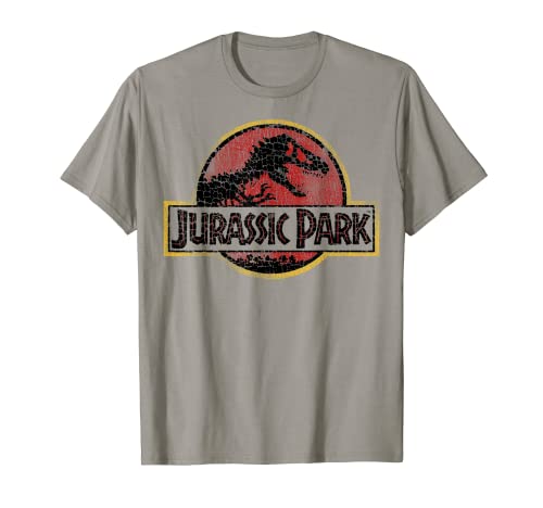 Jurassic Park Cracked Classic Vintage Logo T-Shirt