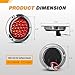 GOOACC 4Inch Round Tail Light 2PCS Red 24LED w/Stainless Steel Chrome Bezel Waterproof Stop Brake Turn Signals Lights for Truck Trailer RV Lorry Boat Tractor