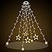 Produktbild SALCAR 1,5m Christbaumbeleuchtung mit Ring, Weihnachtsbaum Lichterkette mit 8 Girlanden 148 LED Lichterkette für Baum, Tannenbaum, Grüngürtel, Busche - Warmweiß