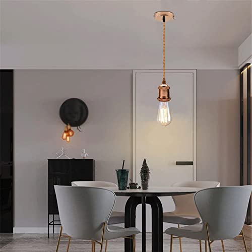 LEDSone Vintage Rose Gold E27 Pendant Light Fitting - Image 2