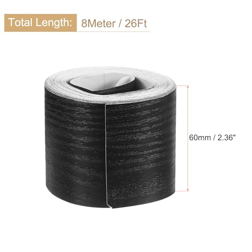 Image of uxcell 1 Roll Wood Grain Tape, 2.36 inch x 26 Ft Realistic Textured Repair Tape Self Adhesive Wood Textured Patch for Floor Wall Door Table Cabinets Desk Furniture Home Decor(Black)