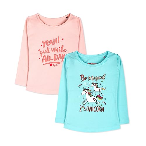Image of Real Basics Girls Regular Fit Full Sleeves Tshirt (Pack of 2)