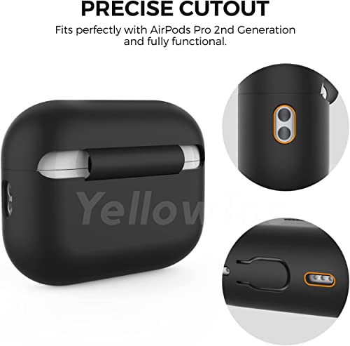 Image of Case Cover Compatible with Apple AirPods Pro (2nd Gen) 2022 (Black)