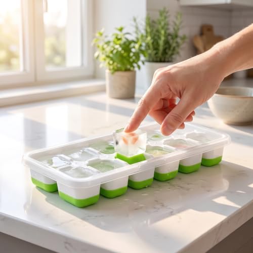 Set de 4 moldes grandes para cubitos de hielo con tapa miniatura 1