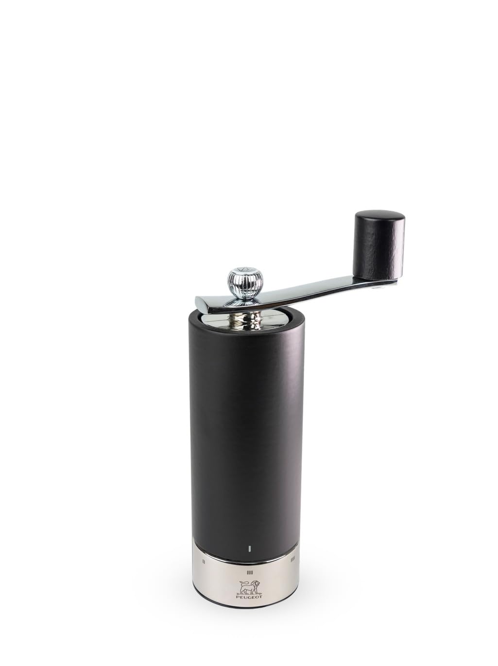 Peugeot - Isen Manual Salt Mill with Crank Handle - Beechwood - Matt Black - 18 cm
