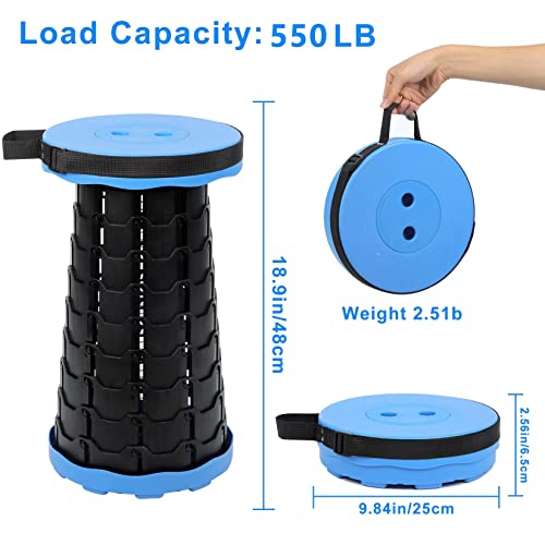 Volixod Foldable Telescoping Stool Portable, Retractable Stool For Adults, Upgraded Collapsible Folding Seats With Load Capacity 550Lbs, Camping Stools For Adults #TOP2
