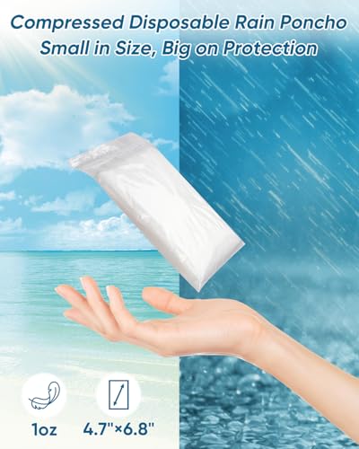 50/100 Pack Disposable Rain Ponchos with Hood for Adults, Family Pack Raincoats Bulk for Women and Men2