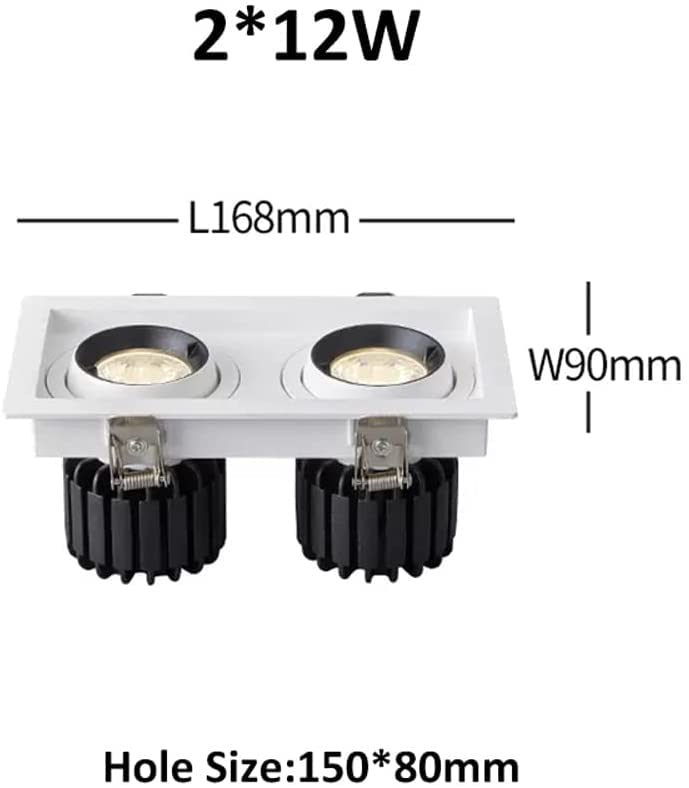 Kit de conversion spot encastrable rectangulaire réglable 24W haute luminosité - 2