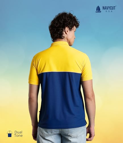 Image of Men's Polo T-Shirt | Regular Fit Short Sleeve Shirt with Collar | Solid Color Casual & Sport Polyester Top for Men | Machine Washable