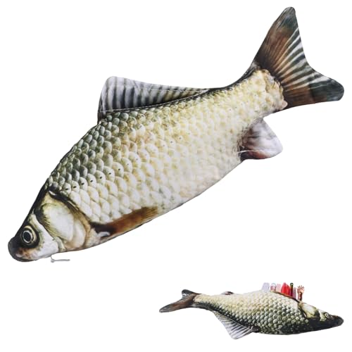 HO-SFSM Hochwertiges Fisch Geformt Federmäppchen für Schule Klassenzimmer Geschenke - Federbeutel Fisch Gestaltet Kosmetiktasche Aufbewahrungstasche Ideale Fisch Geschenke für Kinder und Frauen