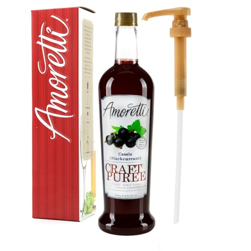 Amoretti - Cassis (Blackcurrant) Craft Puree 750 ml, Perfect for