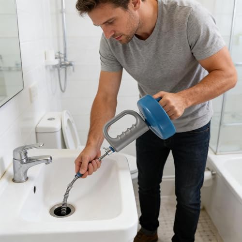 Tarière de vidange pour déboucher l'évier de cuisine et la douche