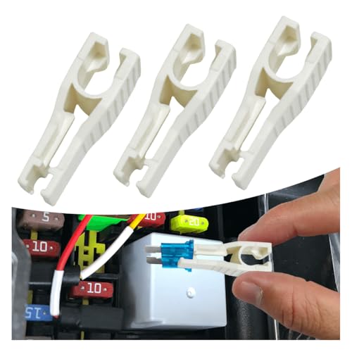 Tuxihapp 3PCS Car Fuse Puller Tool, Universal Plastic Automotive Boat Mini Standard Blade Fuses Extractor Tool, Auto Fuse Insertion Clip Removal Tool for Vehicle Maintenance (White)