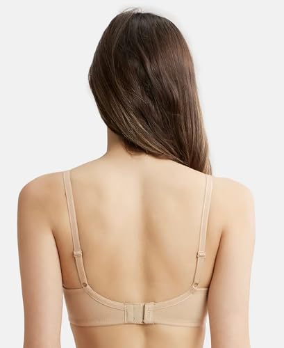 Image of Jockey FE40 Women Wirefree Padded Super Combed Cotton Elastane Stretch Full Coverage T-Shirt Bra with Cross Over Fit