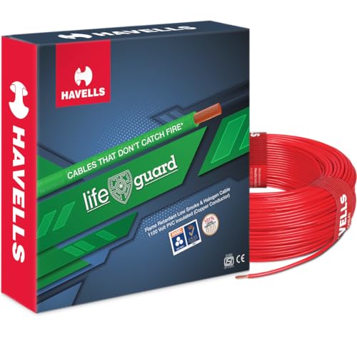 Image of Havells Lifeguard Cable WHFFFNRA11X0 1 sq mm Wire (Red)