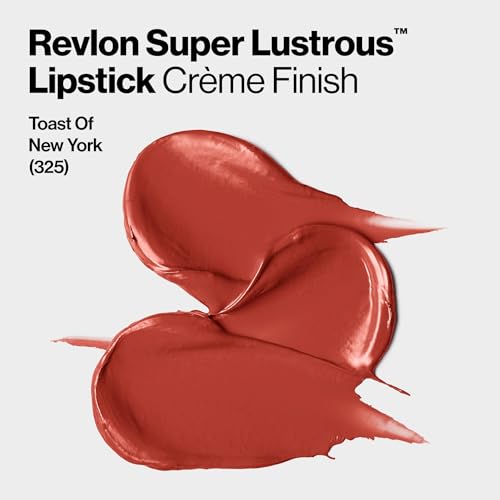 Image of Revlon Lipstick, Super Lustrous Lipstick, Creamy Formula For Soft, Fuller-Looking Lips, Moisturized Feel, Toast of New York (325), 0.15 oz (Pack of 2)