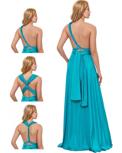 Image of Women's Proaid Convertible Infinity Dress with Bandeau - Multi-Way Long Bridesmaid Dress, Twist Wrap Dress for Weddings