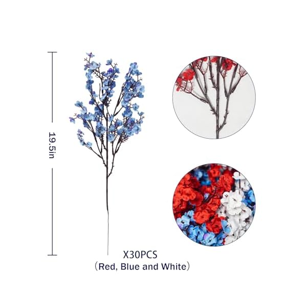   Uieke-15-Pcs-4th-of-July-Artificial-Flowers-Fake-Patriotic-Babys-Breath-Flowers-for-Independence-Day-Decor-Blue-White-Red-Silk-Flowers-for-Memorial-Day-Floral-Arrangement-Home-Wedding