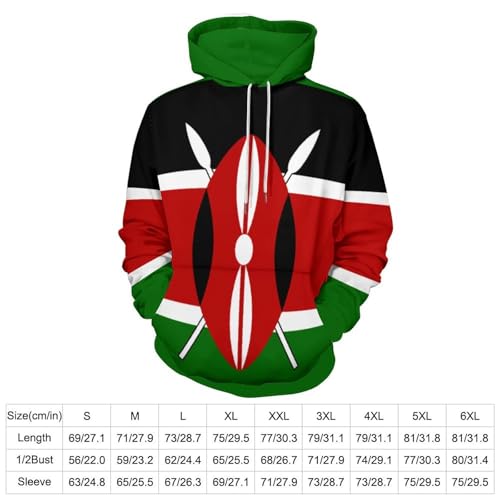 Sweat à Capuche Kenya 3D au Design Graphique Pull Harajuku Tendance - 3