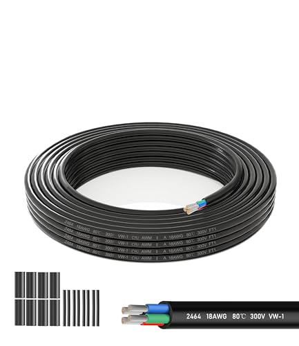 Cable Eléctrico 18AWG 4x0,75mm² 8 Metros UL2464   Doble Conductor de Cobre Estañado Multitrenzado para Baja Tensión, Resistente Aceite y Calor en Luces LED de Automóvil, Furgoneta, Caravana