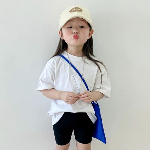 Phedrew 2 Pieces Kids Cotton T-Shirt Solid Color Short Sleeve Crewneck Basic Tops for Unisex Boys and Girls4