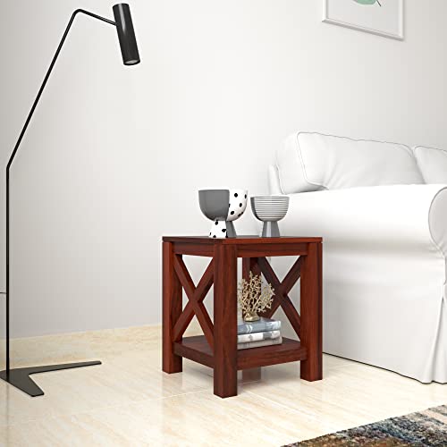 Image of Amazon Brand - Solimo Abbe Modern Side Table (Acacia Wood, Honey Finish)