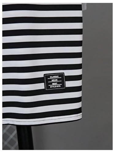 SweatyRocks Boy's Striped Hooded T Shirt Short Sleeve Summer Workout Tee Tops3