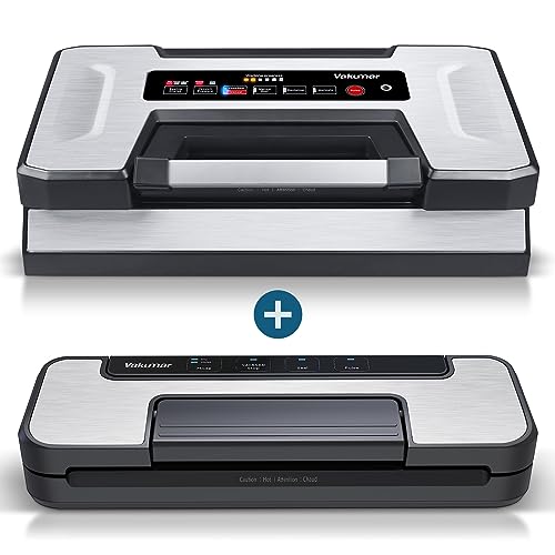 Vakumar Vacuum Sealer Machine 5186 90Kpa Food Vacuum Sealer Machine Preservation Dry/Moist/Liquid Modes & Vacuum Sealer Machine 1506, 80Kpa Food Vacuum Sealer Machine with Double Pump
